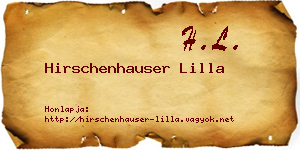Hirschenhauser Lilla névjegykártya